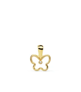 Pendentif pour Femme Slim Butterfly Or 18K 9 mm